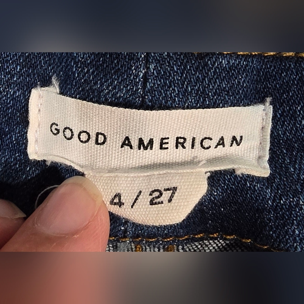 Good American Good Legs Chewed Hem Skinny Jean Size 4/27 - Picture 6 of 7